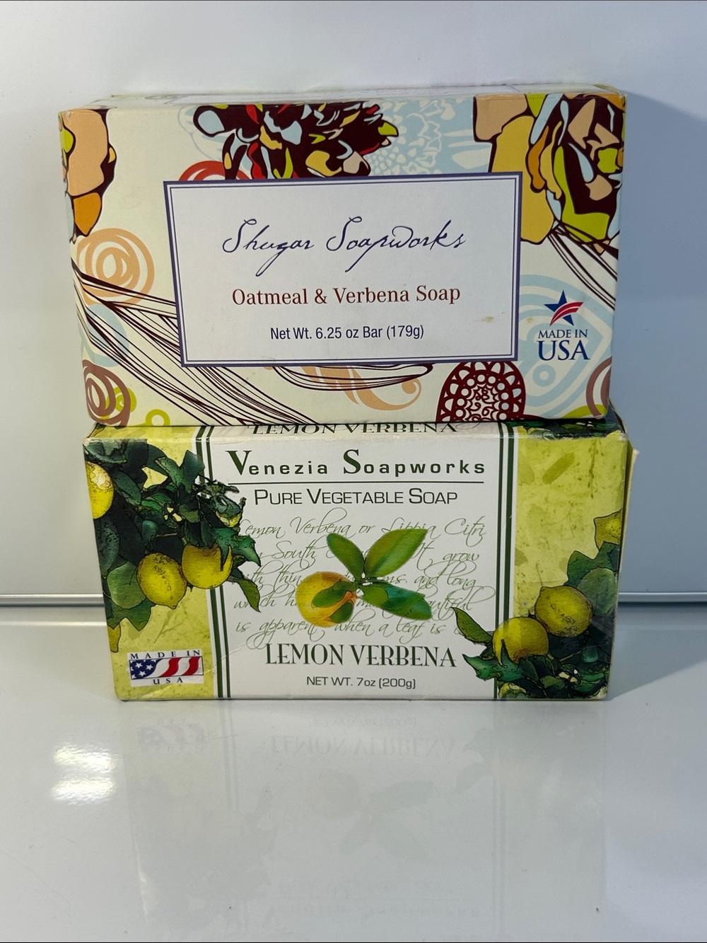 Shugar Brand Lemon Verbena & Oatmeal Verbena Scented Soap - Set Of Two